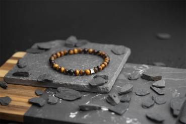 Armband mit 6 mm Tigerauge-Stein - Tiger Eye 6mm